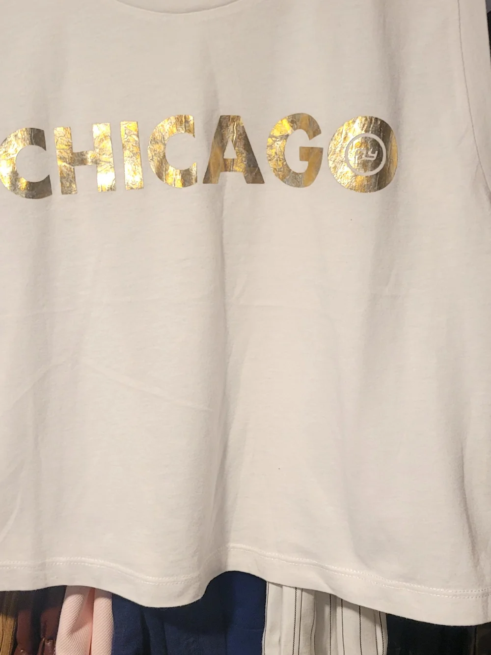 5 For $25 White Chicago Foil-Print Storage-Ready Tank Top by